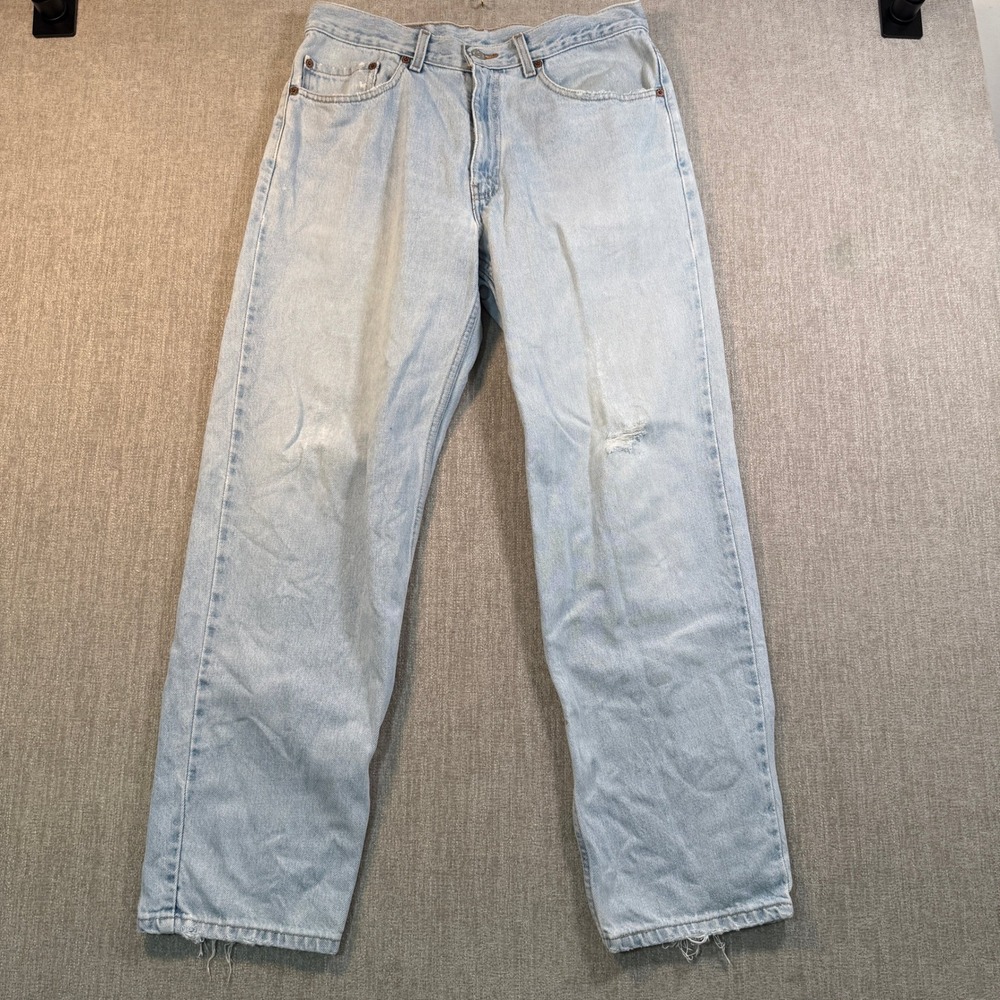 Levis 550 Relaxed Fit Tapered Leg Light Wash Denim Jeans W33 L30 Vintage Mexico